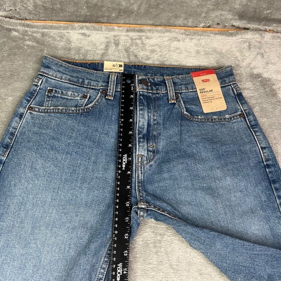 Levis 505 Jeans Men 30x30 Blue Straight Leg Medium Wash Western Cowboy Denim New - Picture 10 of 16